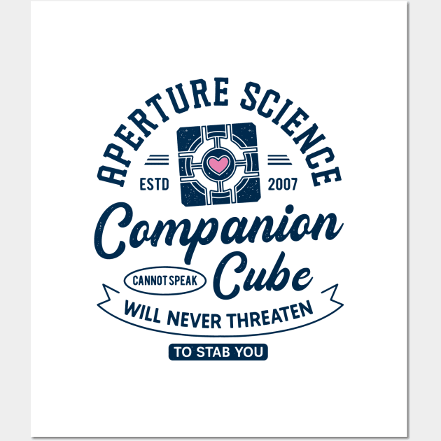 Companion Cube Grunge Crest Wall Art by Lagelantee